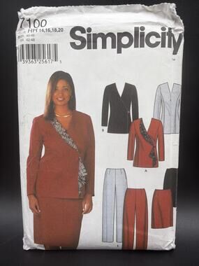 UNCUT Simplicity 7100 Misses Jacket Skirt Pants Pattern Size 14-20 Complete